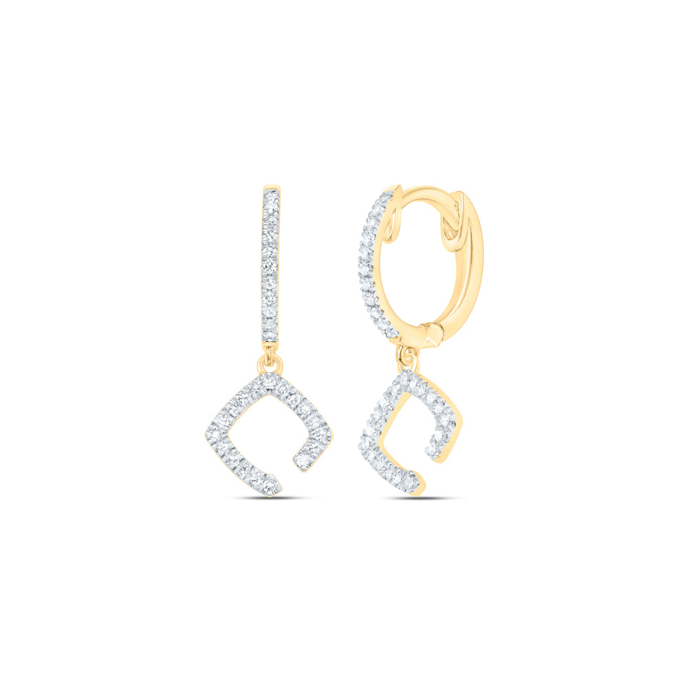 10kt Yellow Gold 1/6 Cttw Diamond Fashion Dangling Earring