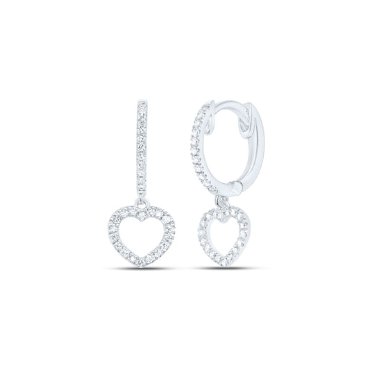 10kt White Gold 1/6 Cttw Diamond Fashion Dangling Earring