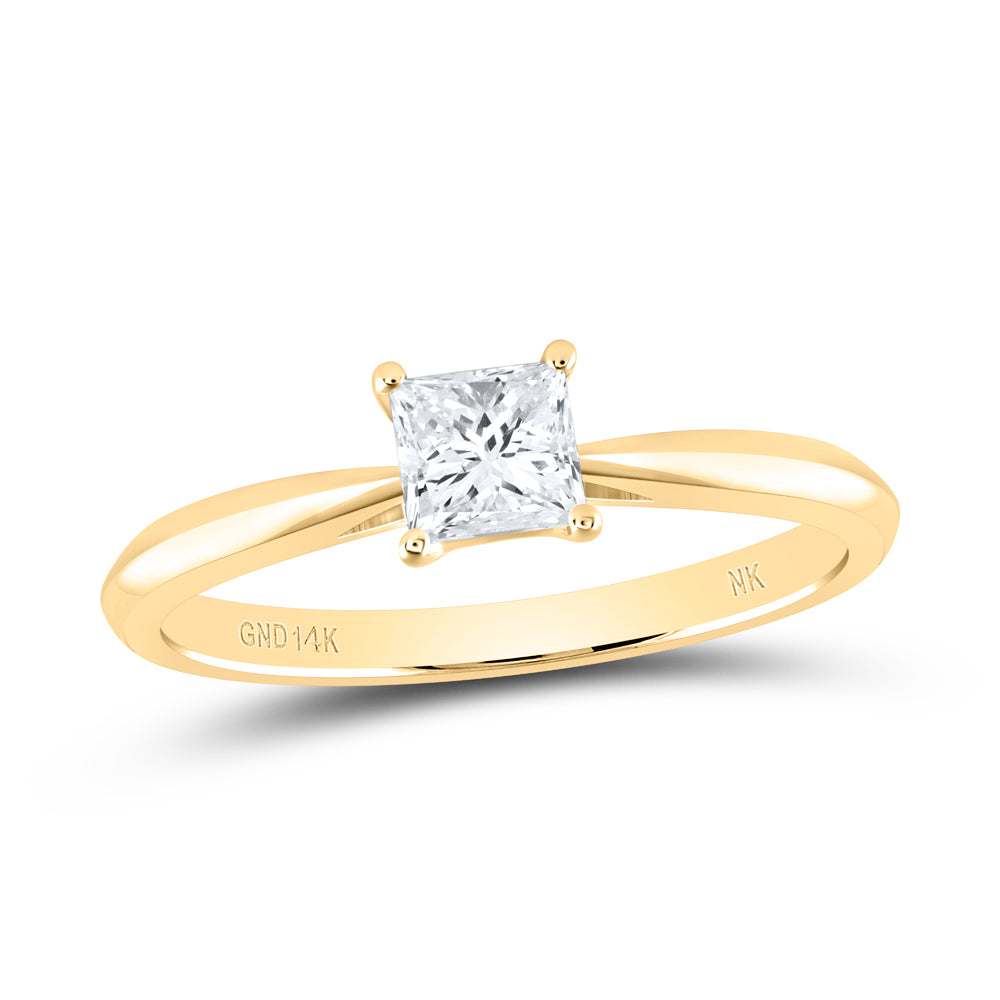 14kt Yellow Or White Gold Diamond SI IJ Princess Solitaire Wedding Engagement Anniversary Ring
