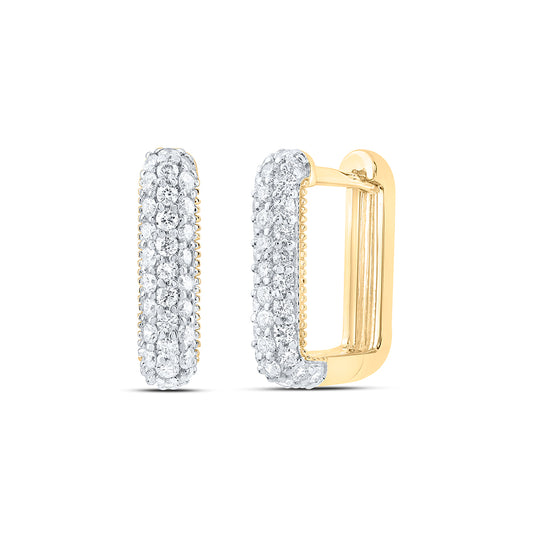 14kt Yellow Gold 5/8 Cttw Diamond Ana M Fashion Hoop Earring