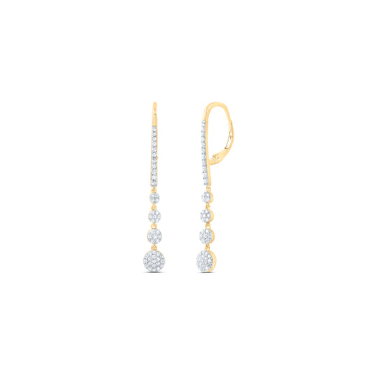 14kt Yellow Gold 5/8 Cttw Diamond Ana M Fashion Dangling Earring