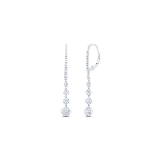 14kt White Gold 5/8 Cttw Diamond Ana M Fashion Dangling Earring
