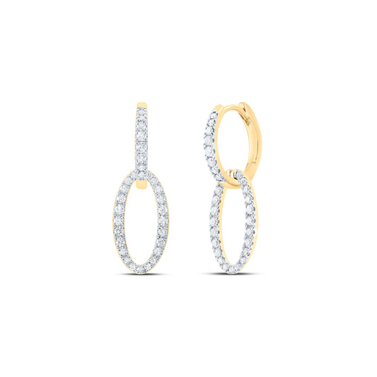14kt Yellow Gold 1/2 Cttw Diamond Ana M Fashion Dangling Earring