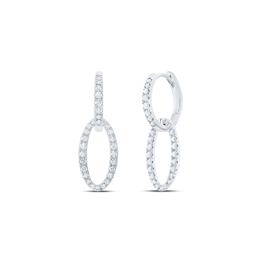 14kt White Gold 1/2 Cttw Diamond Ana M Fashion Dangling Earring