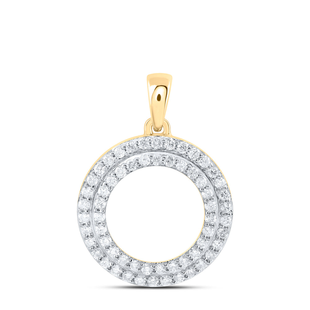 14kt Yellow Gold 3/8 Cttw Diamond Fashion Circle Pendant