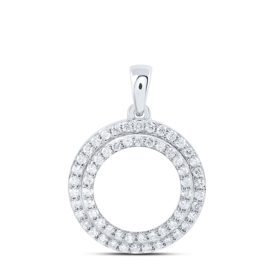 14kt White Gold 3/8 Cttw Diamond Fashion Circle Pendant