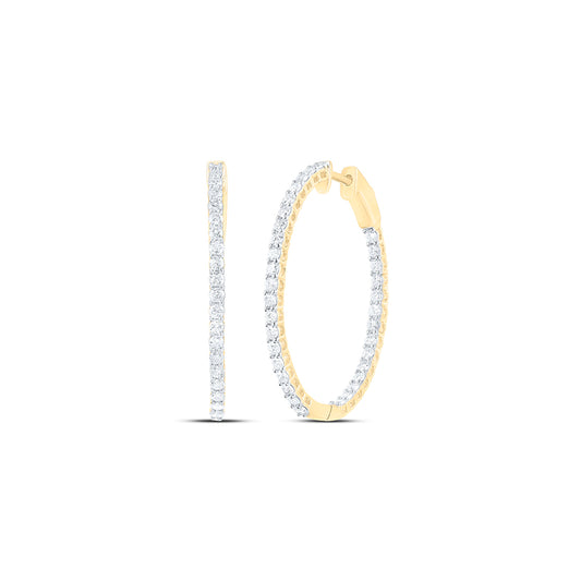 10kt Yellow Gold 2 Cttw Diamond Fashion Oval Hoops Earring