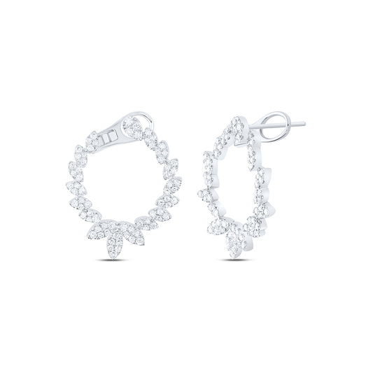 14kt White Gold 1 5/8 Cttw Diamond Ana M Fashion Earring