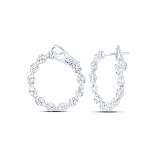 14kt White Gold 1 5/8 Cttw Diamond Ana M Fashion Earring