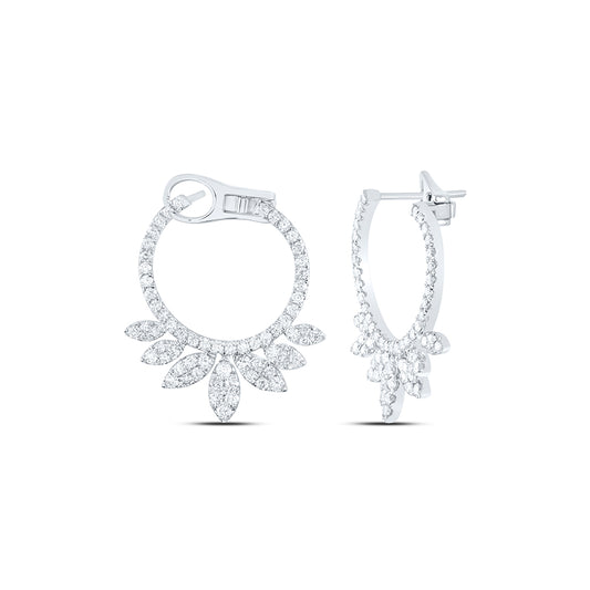 14kt White Gold 1 7/8 Cttw Diamond Ana M Fashion Earring