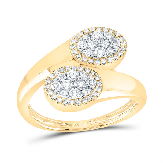 10kt Yellow Gold 1/2 Cttw Diamond Fashion Oval Wedding Engagement Anniversary Ring, Women Size: 5-9