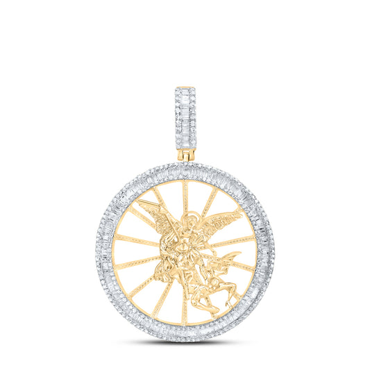 10kt Yellow Gold 1 1/2 Cttw Diamond Michael Archangel Mens Charm