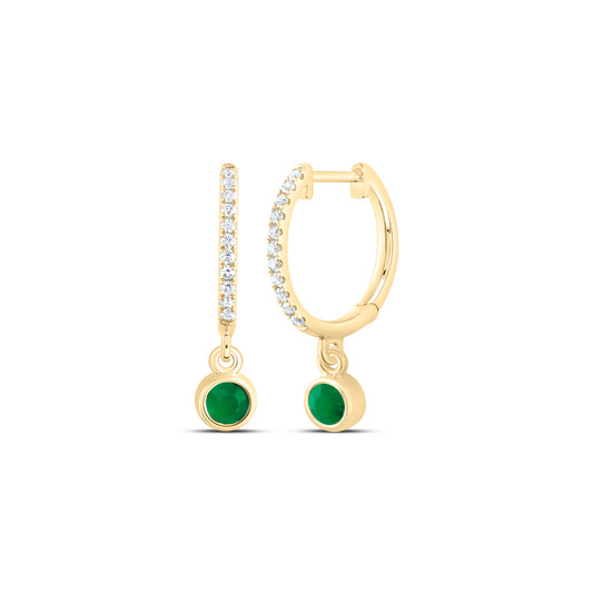 14kt Yellow Or White Gold Diamond Ana M 3.20mm Round Natural Gem Dangling Earring