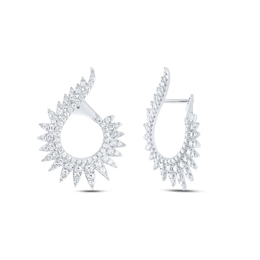 14kt White Gold 2 1/4 Cttw Diamond Ana M Fashion Hoop Earring