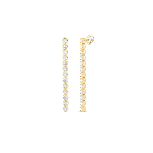 14kt Yellow Gold 3/4 Cttw Diamond Ana M Fashion Tennis Earring