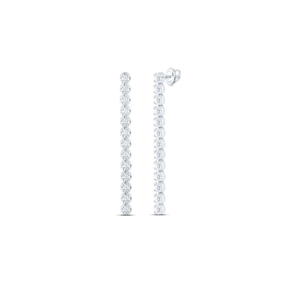 14kt White Gold 3/4 Cttw Diamond Ana M Fashion Tennis Earring
