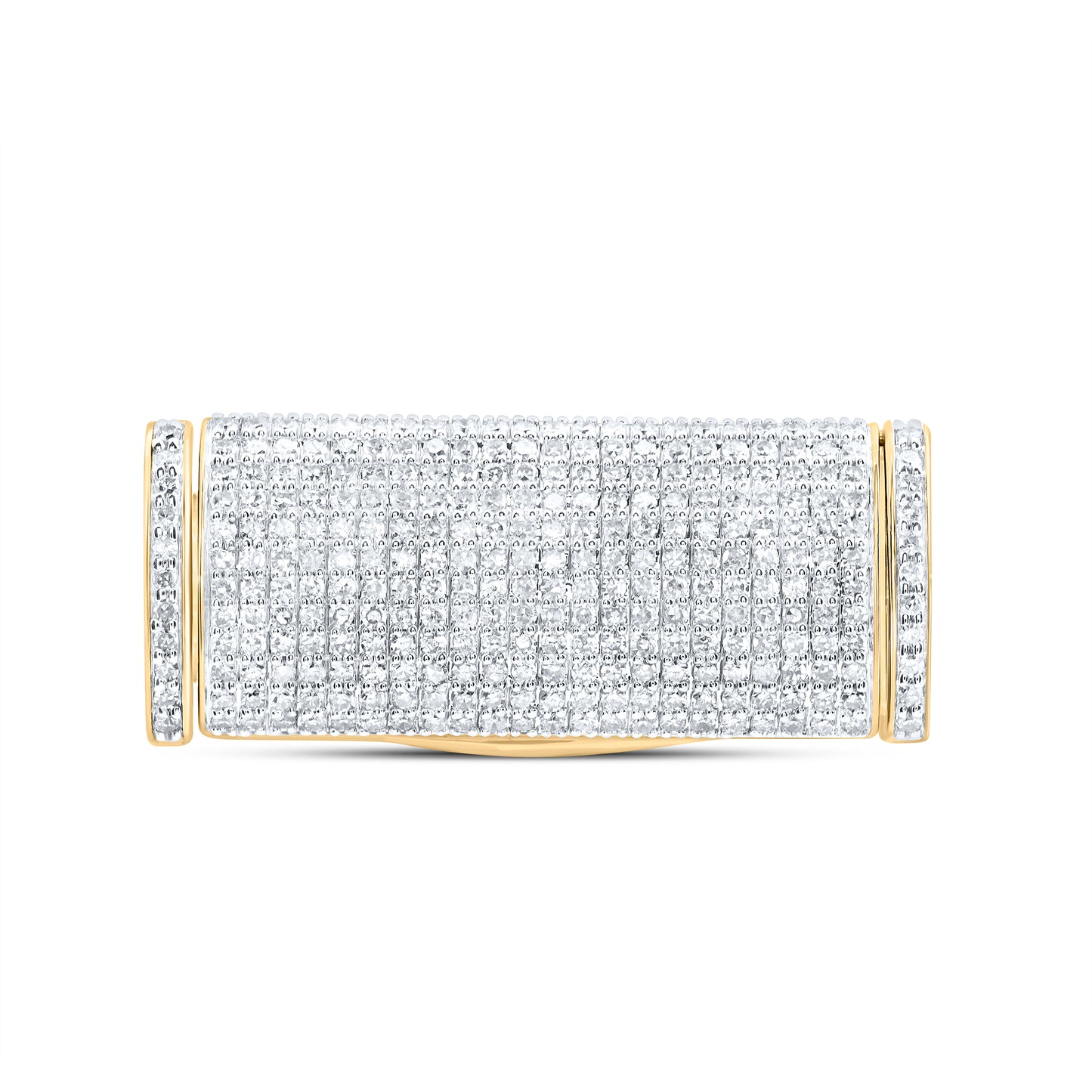 10kt Yellow Gold 1 7/8 Cttw Diamond (14mm) Cuban Lock Box