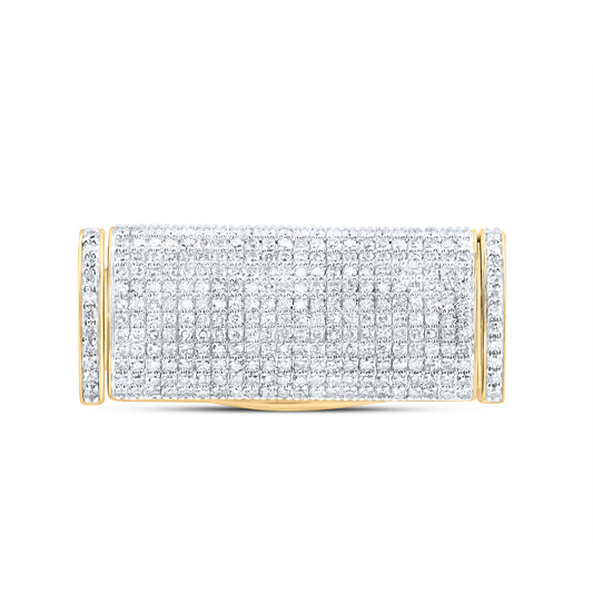 10kt Yellow Gold 1 7/8 Cttw Diamond (14mm) Cuban Lock Box