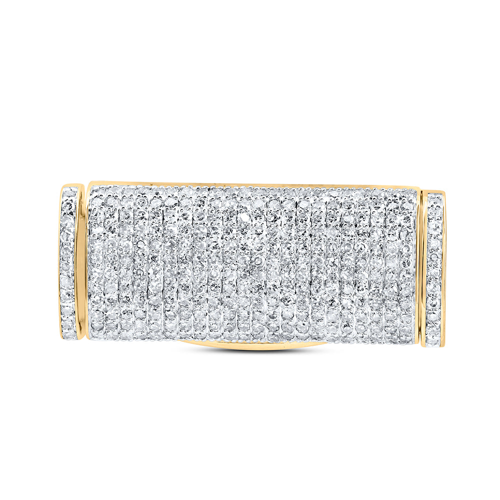 10kt Yellow Gold 7/8 Cttw Diamond (10mm) Cuban Lock Box