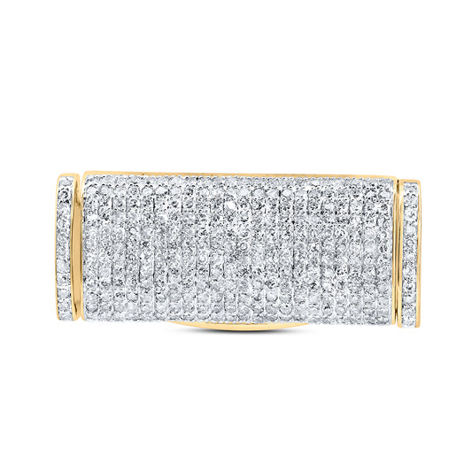 10kt Yellow Gold 7/8 Cttw Diamond (10mm) Cuban Lock Box