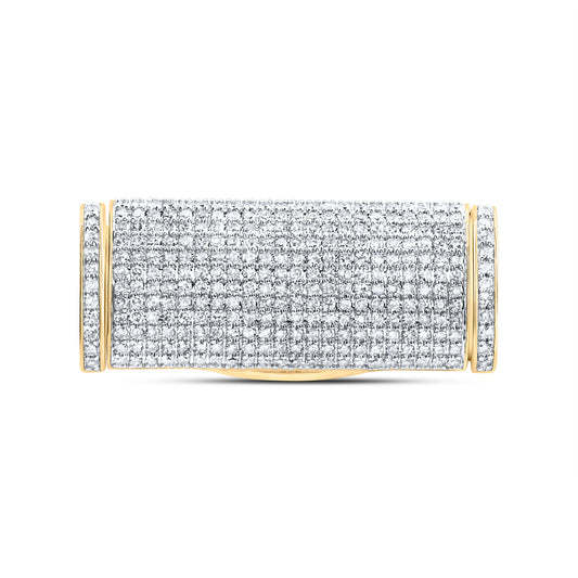 10kt Yellow Gold 5/8 Cttw Diamond (8mm) Cuban Lock Box