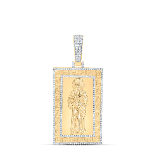 14kt Yellow Gold 1 Cttw Diamond St.jude Mens Charm