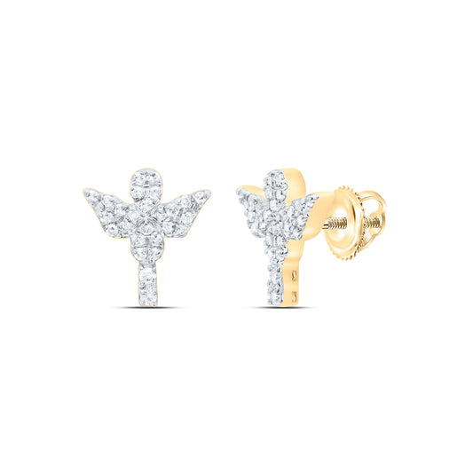 10kt Yellow Gold 1/5 Cttw Diamond Earring