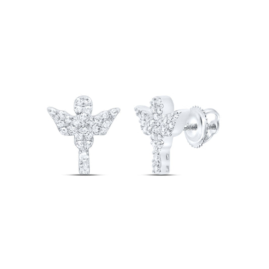 10kt White Gold 1/5 Cttw Diamond Earring