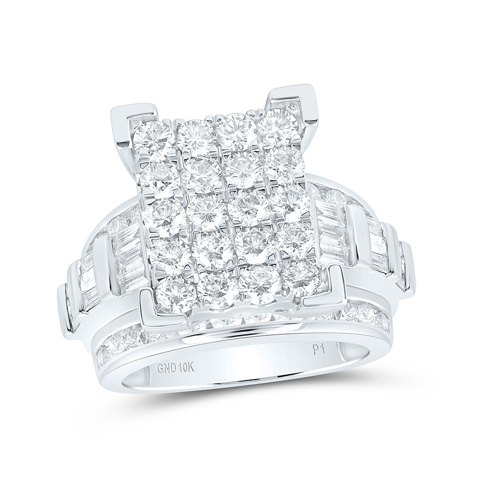 10kt White Gold 3 Cttw Diamond Cindy Wedding Engagement Anniversary Ring, Women Size: 5-9