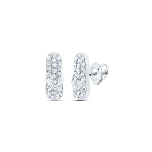 10kt White Gold 1/8 Cttw Diamond Earring
