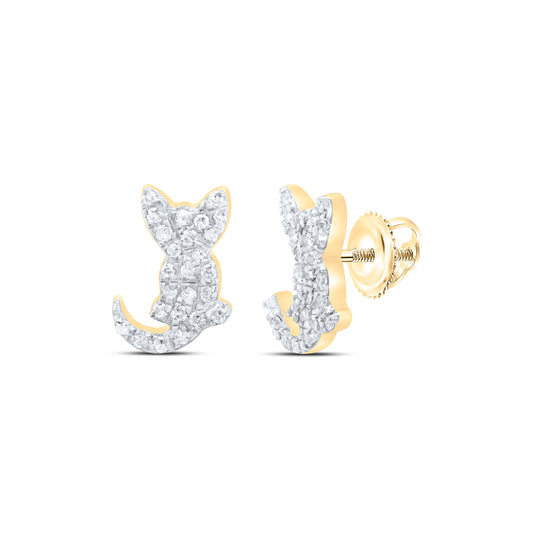 10kt Yellow Gold 1/6 Cttw Diamond Earring