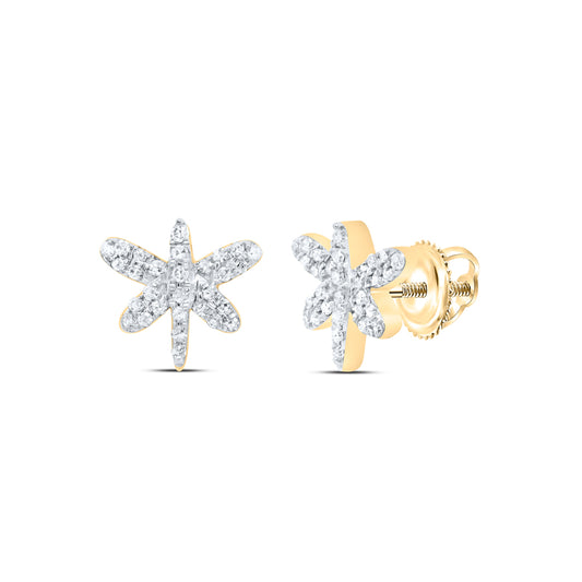 10kt Yellow Gold 1/6 Cttw Diamond Earring