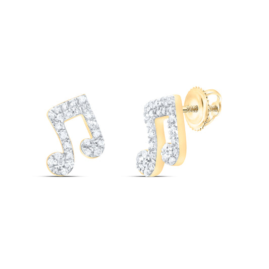 10kt Yellow Gold 1/5 Cttw Diamond Earring
