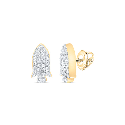 10kt Yellow Gold 1/6 Cttw Diamond Earring