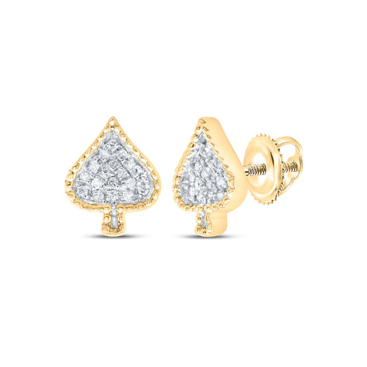 10kt Yellow Gold 1/10 Cttw Diamond Earring