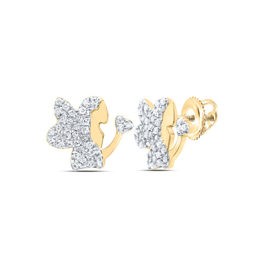 10kt Yellow Gold 1/5 Cttw Diamond Earring