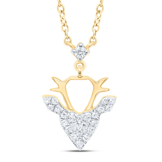 10kt Yellow Gold 1/8 Cttw Diamond Necklace, Length: 18 Inch