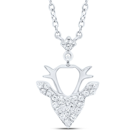 10kt White Gold 1/8 Cttw Diamond Necklace, Length: 18 Inch