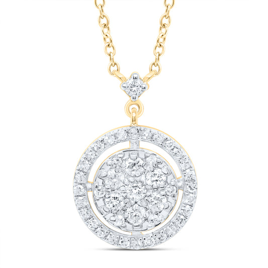 10kt Yellow Gold 1/3 Cttw Diamond Round Necklace, Length: 18 Inch