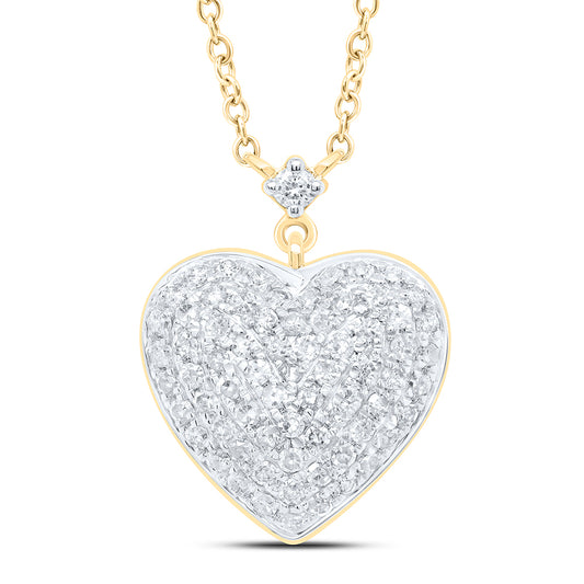 10kt Yellow Gold 1/2 Cttw Diamond Heart Necklace