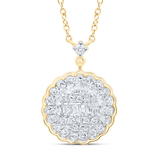 10kt Yellow Gold 1/3 Cttw Diamond Round Necklace, Length: 18 Inch