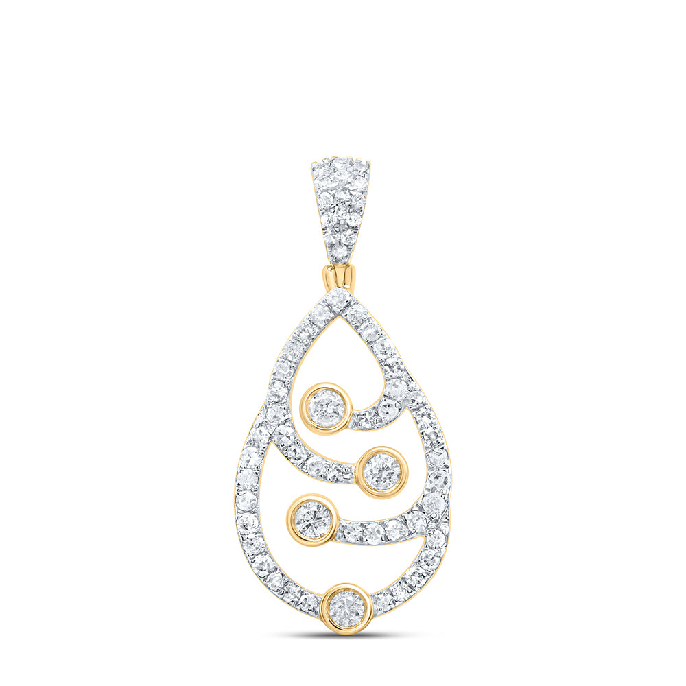 10kt Yellow Gold 3/8 Cttw Diamond Pendant