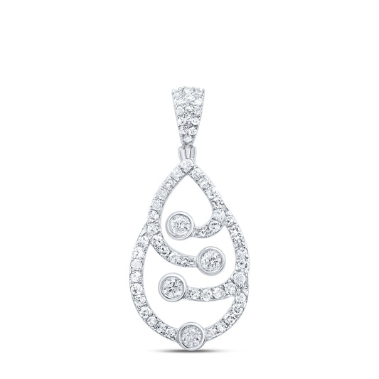 10kt White Gold 3/8 Cttw Diamond Pendant