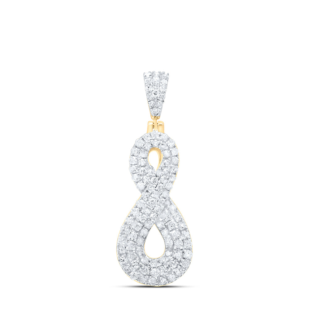 10kt Yellow Gold 3/8 Cttw Natural Diamond Infinity Pendant