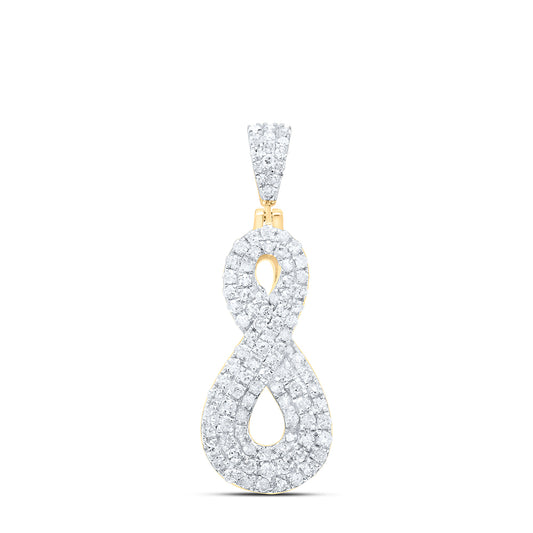 10kt Yellow Gold 3/8 Cttw Natural Diamond Infinity Pendant