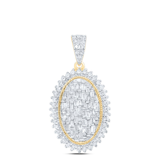 10kt Yellow Gold 1/2 Cttw Natural Diamond Oval Pendant