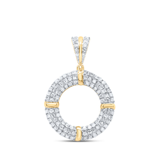 10kt Yellow Gold 1/2 Cttw Natural Diamond Round Pendant