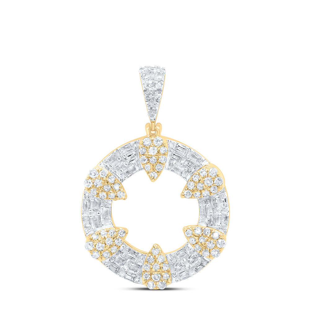 10kt Yellow Gold 1/2 Cttw Natural Diamond Round Pendant