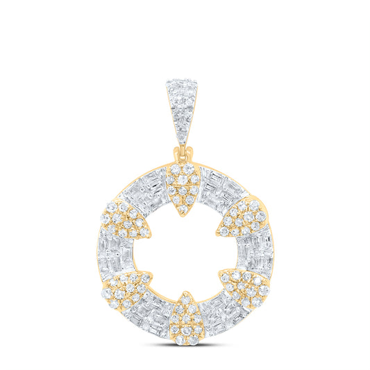 10kt Yellow Gold 1/2 Cttw Natural Diamond Round Pendant