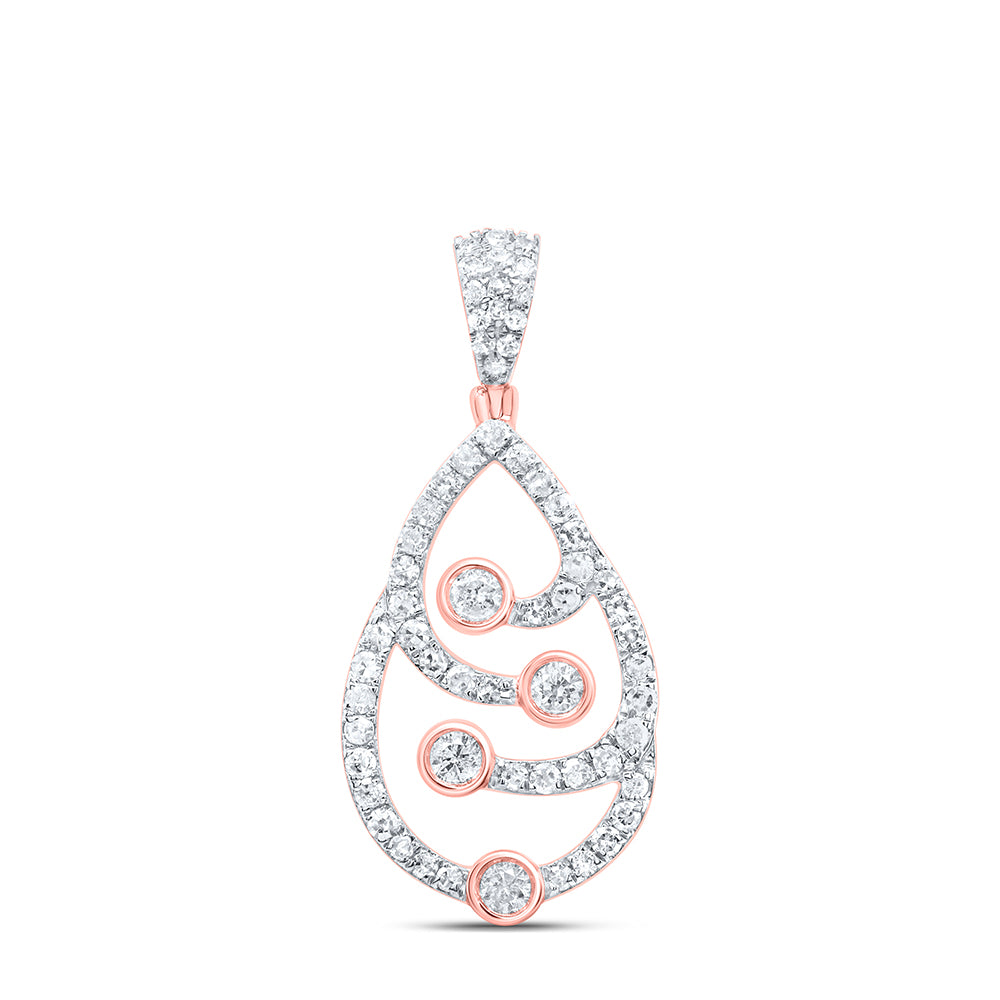 10kt Rose Gold 3/8 Cttw Natural Diamond Pendant